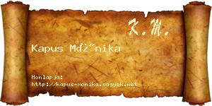 Kapus Mónika névjegykártya