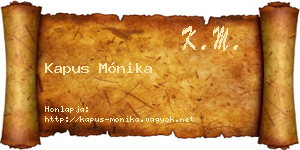 Kapus Mónika névjegykártya